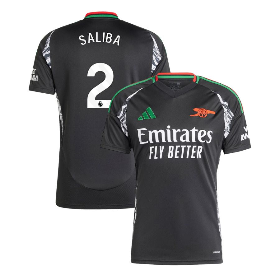 MAILLOT ARSENAL SALIBA EXTERIEUR NOIR - 202425