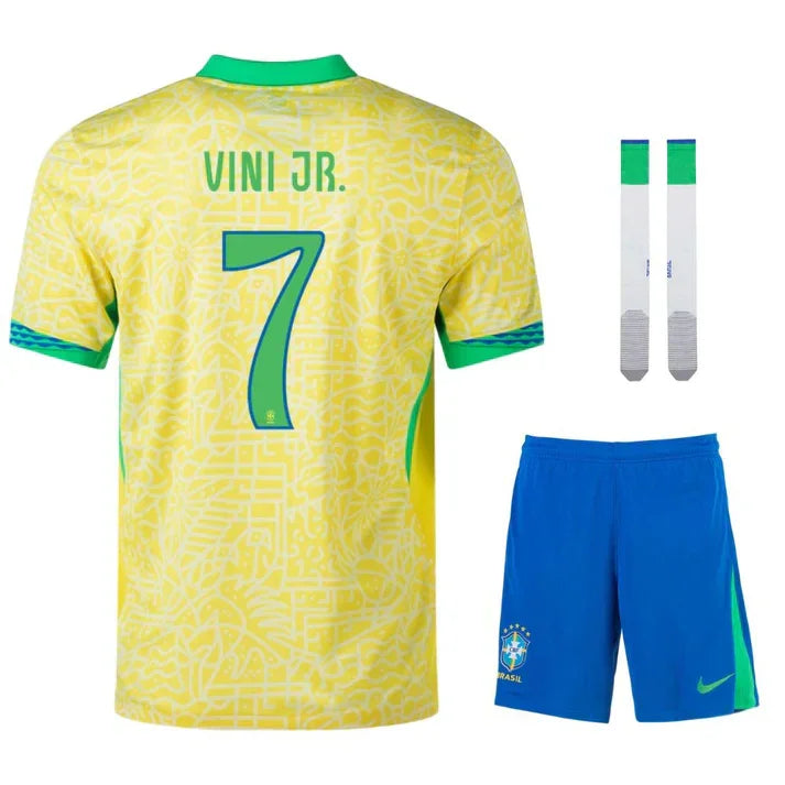 MAILLOT KIT ENFANT BRESIL DOMICILE JAUNE 2024/2025