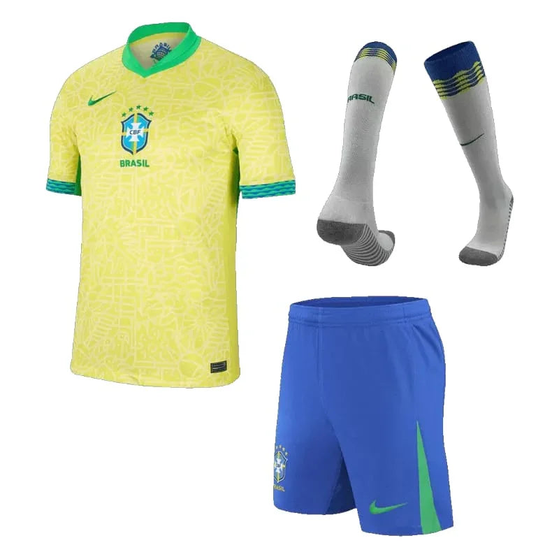 MAILLOT KIT BRESIL HOMME DOMICILE JAUNE 2024/2025