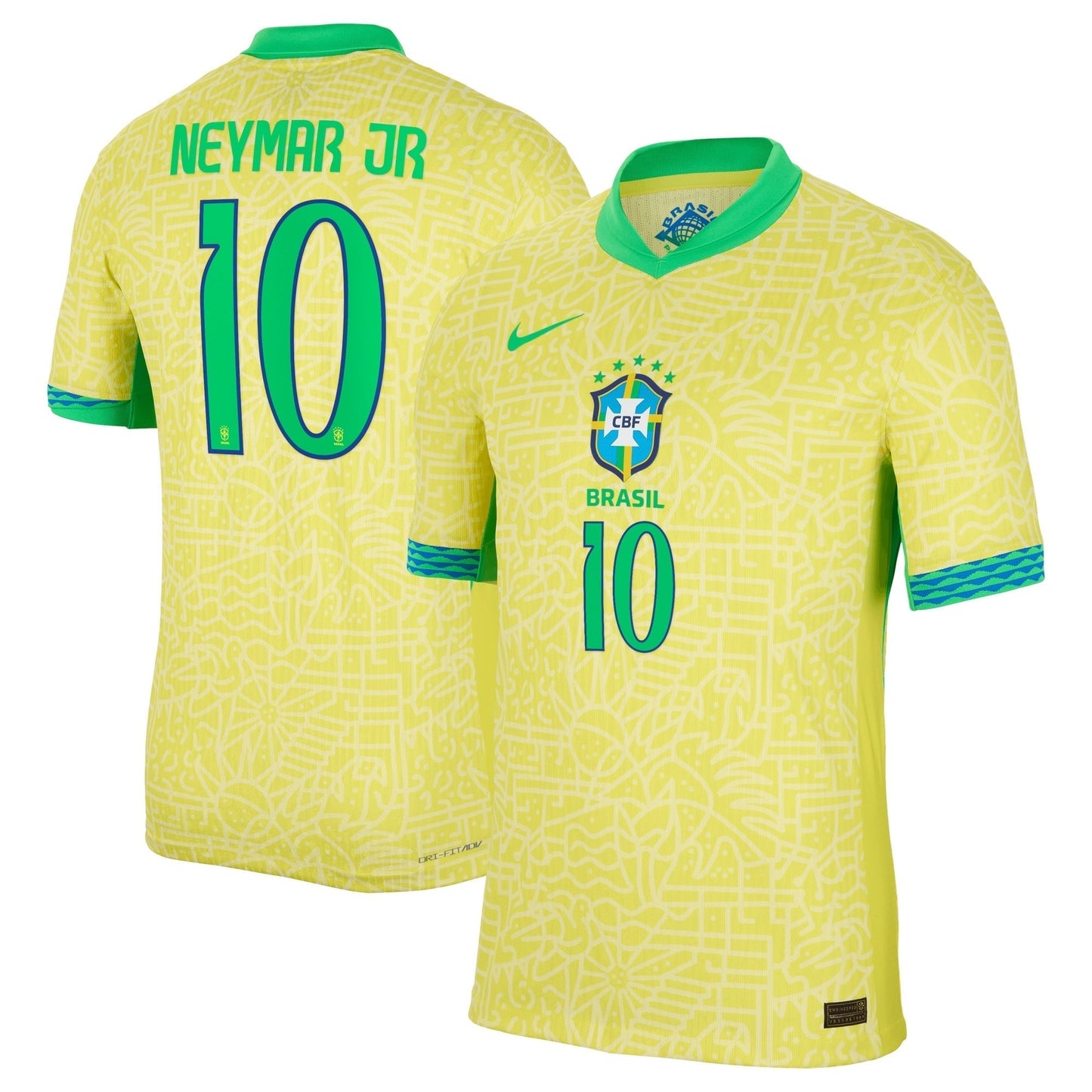 MAILLOT NEYMAR JR DOMICILE BRÉSIL JAUNE 2024/2025