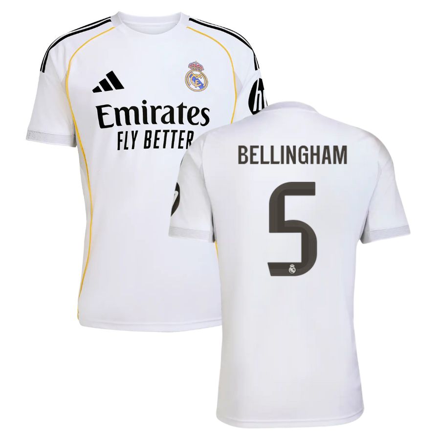 MAILLOT REAL MADRID BELLINGHAM DOMICILE HOMME BLANC 2025/2026