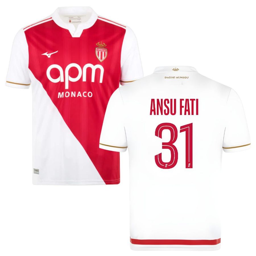 MAILLOT AS MONACO ANSU FATI DOMICILE HOMME 2025/2026