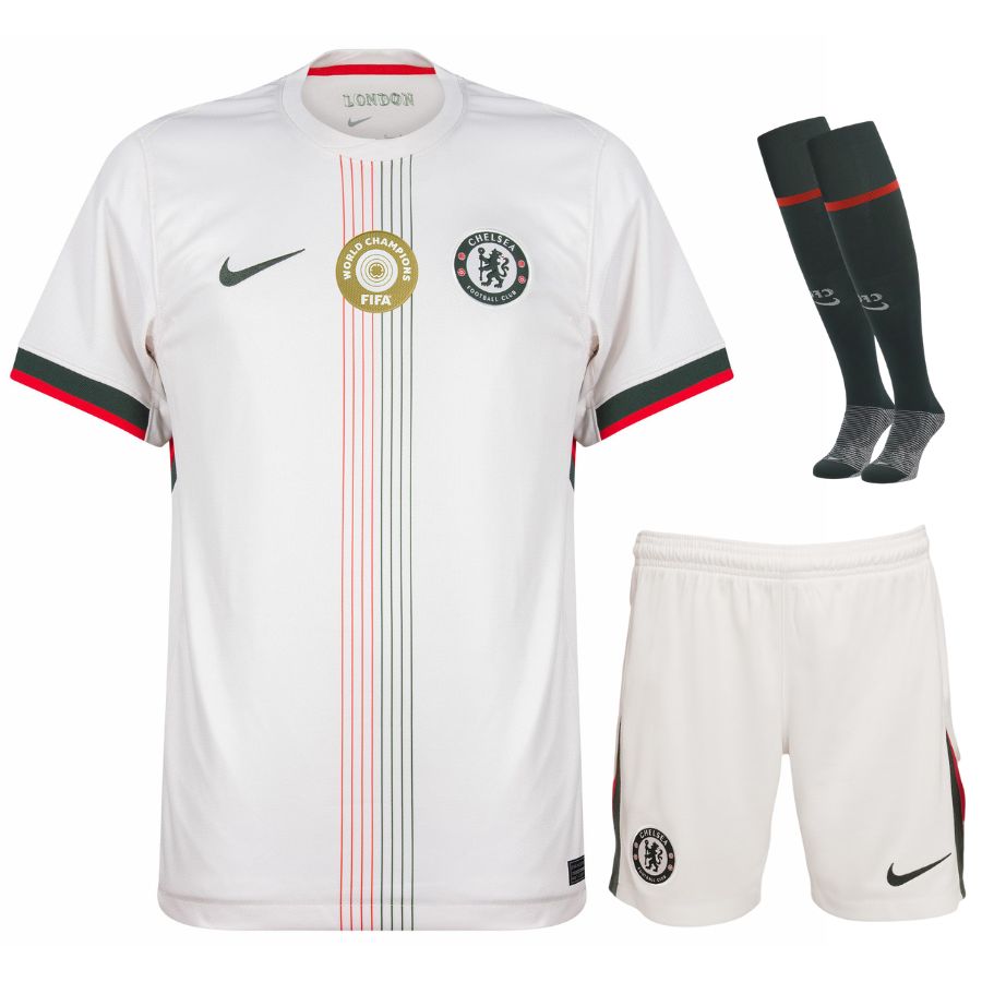 MAILLOT KIT ENFANT CHELSEA EXTERIEUR BLANC 2025/2026