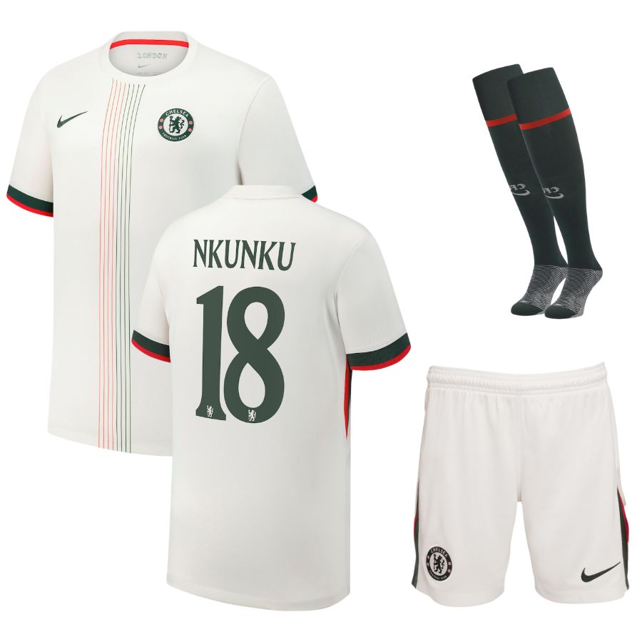 MAILLOT KIT ENFANT CHELSEA EXTERIEUR BLANC 2025/2026