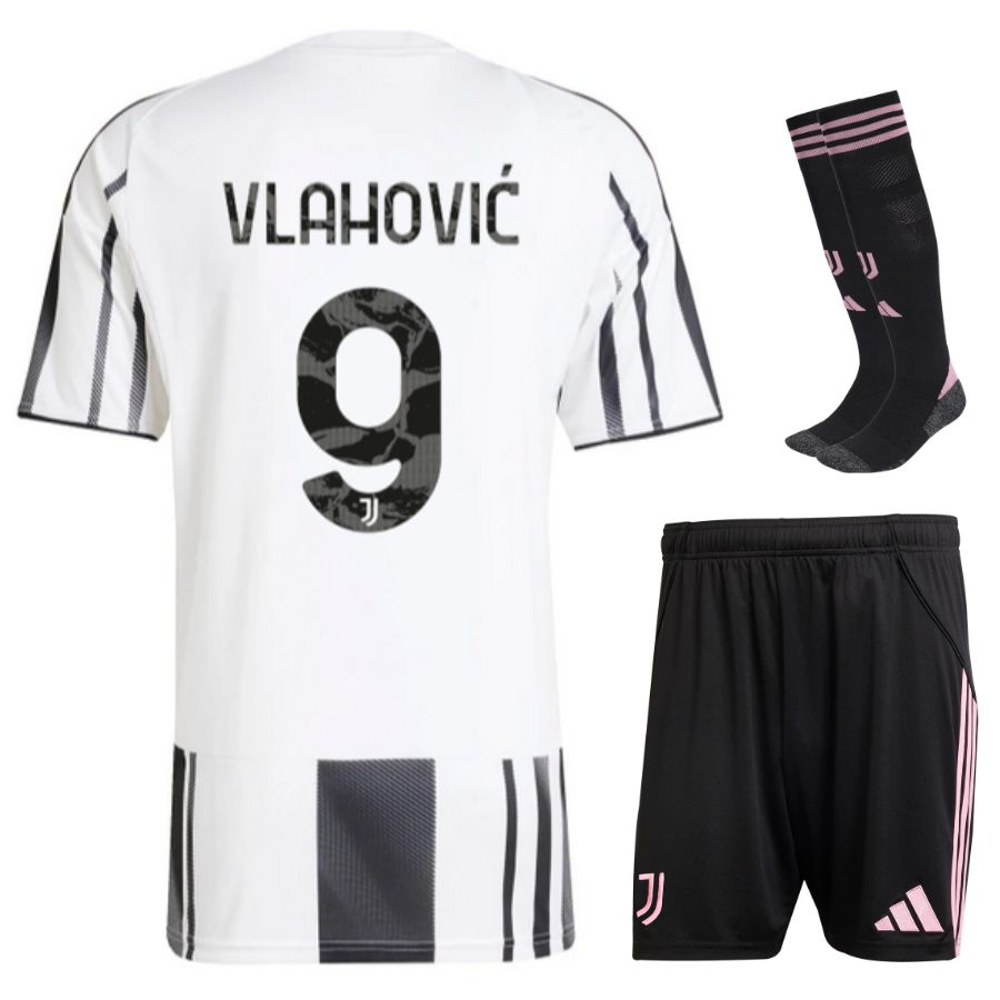 maillot juventus kit enfant juventus domicile 2025/2026 vlahovic