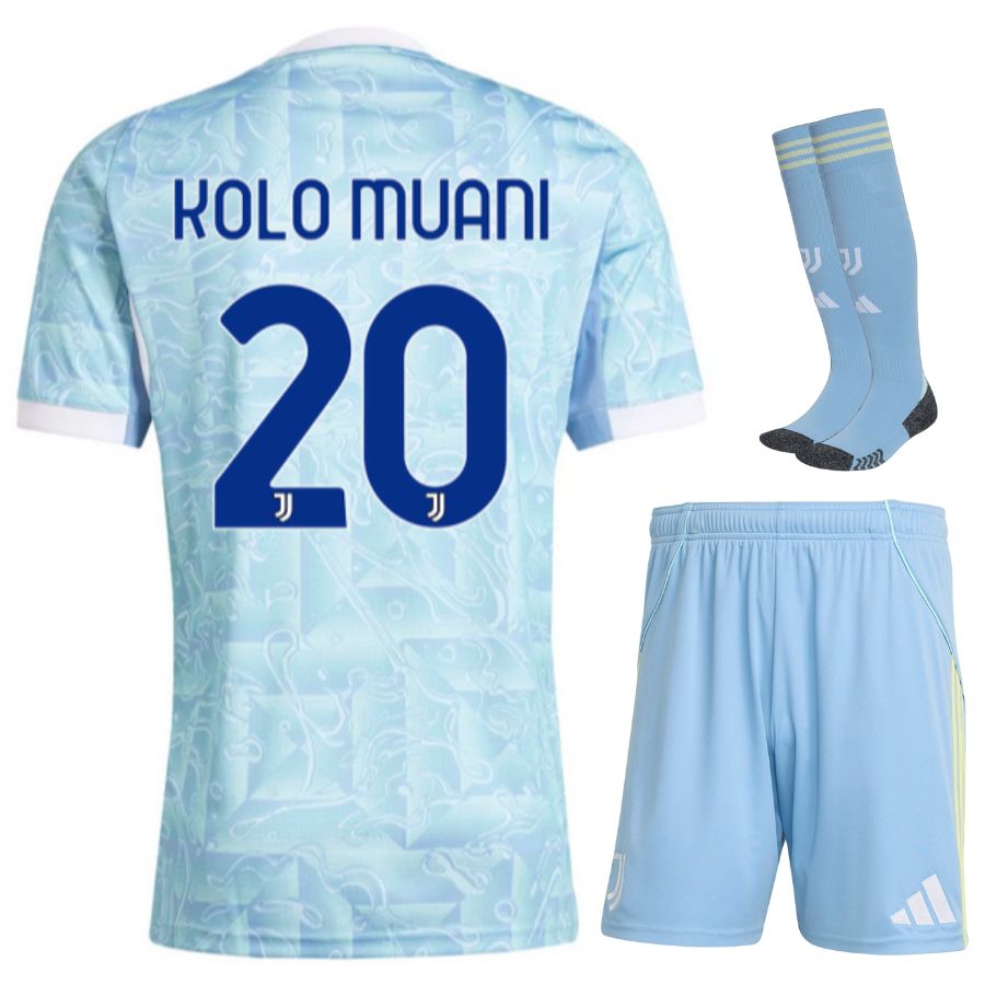 maillot juventus kit enfant juventus exterieur 2025/2026 kolo muani