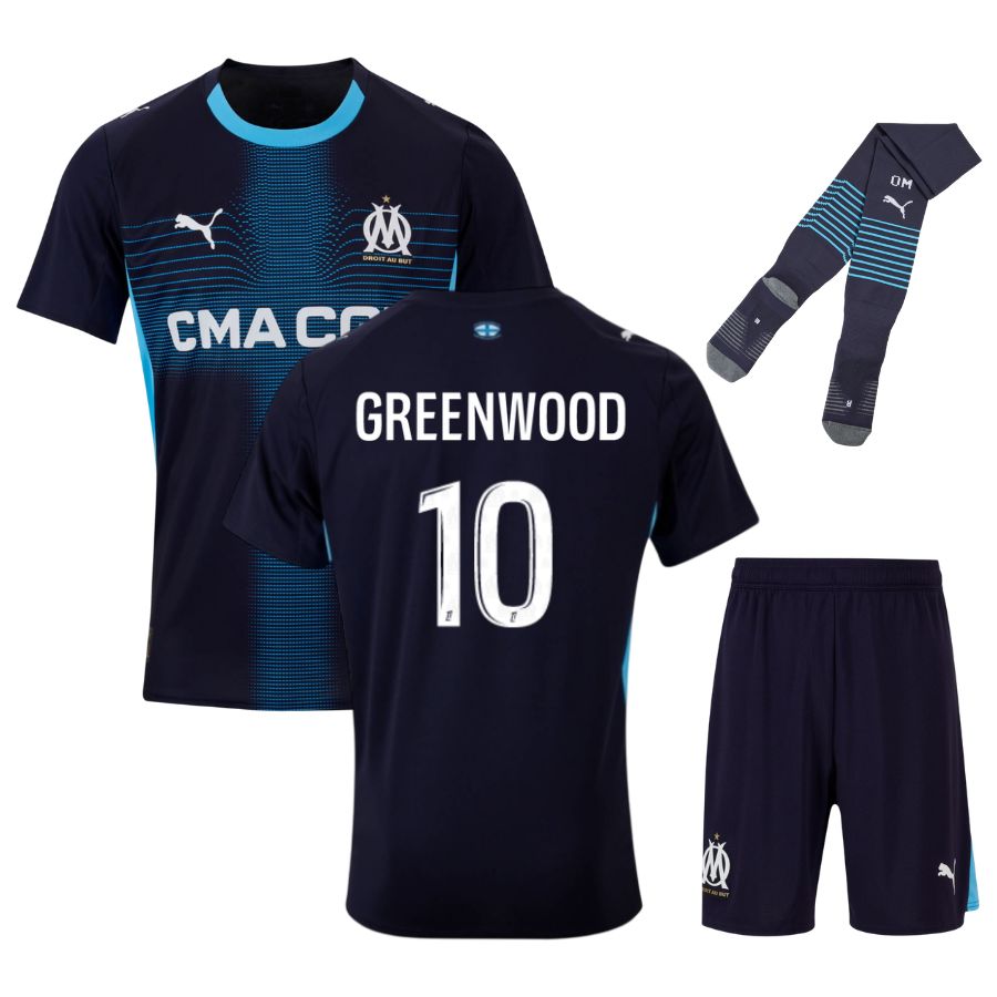 MAILLOT OM KIT ENFANT GREENWOOD OLYMPIQUE DE MARSEILLE EXTERIEUR 2025/2026
