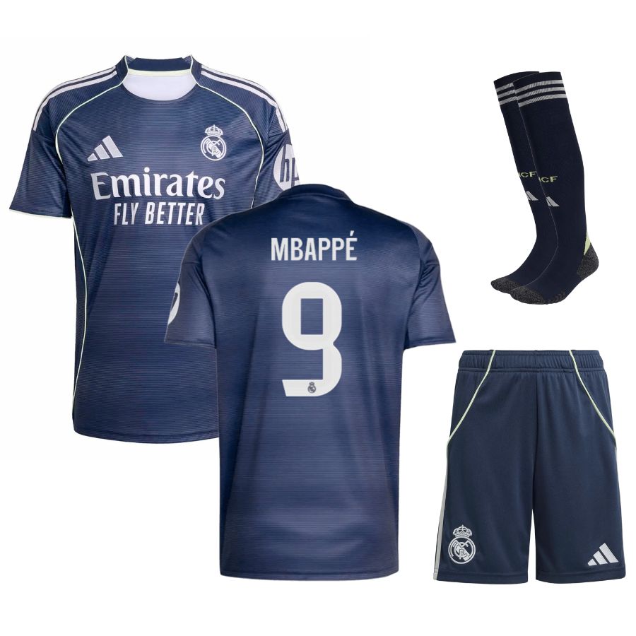 MAILLOT KIT ENFANT REAL MADRID EXTERIEUR BLEU 2025/2026