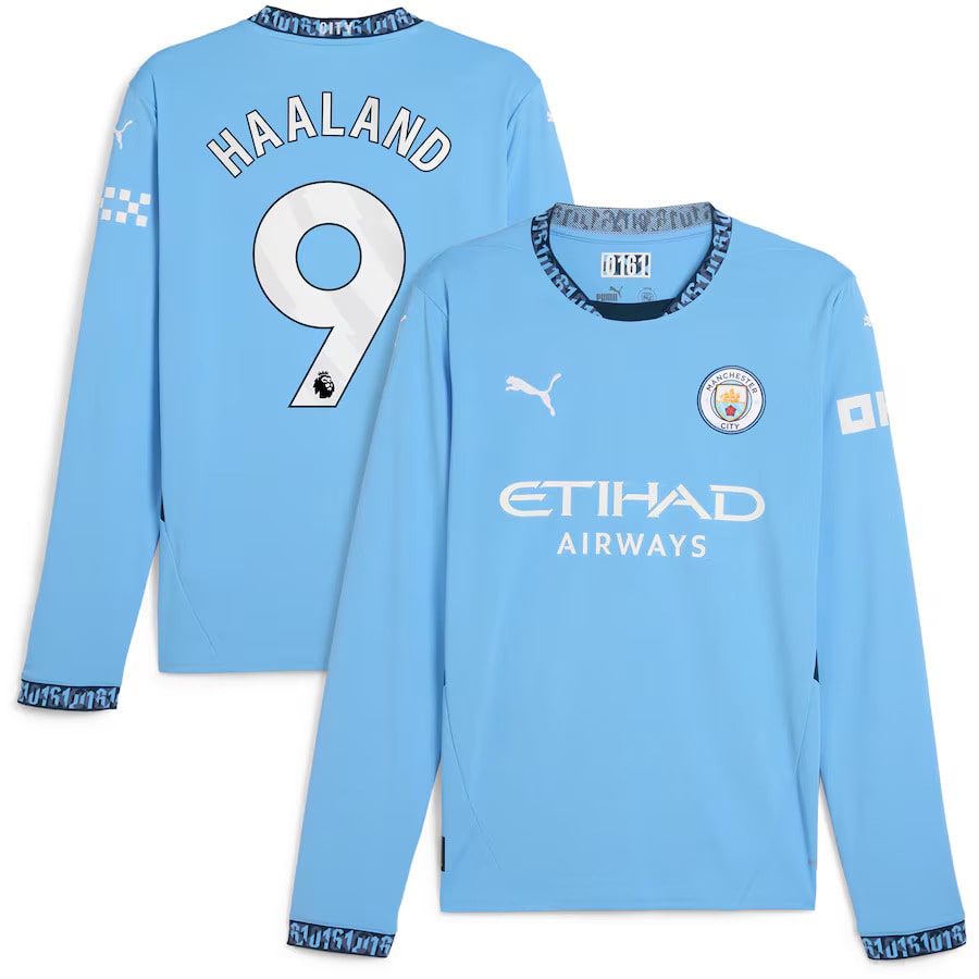MAILLOT MANCHESTER CITY MANCHES LONGUES HAALAND HOMME 2024/2025