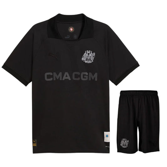 MAILLOT OM KIT ENFANT MARSEILLE 125 ANS NOIR 2024/2025