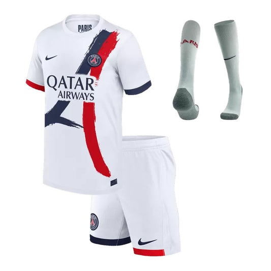 MAILLOT KIT ENFANT PSG EXTERIEUR BLANC 2024/2025