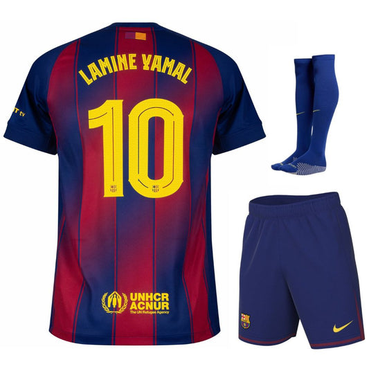 MAILLOT KIT ENFANT BARCELONE LAMINE YAMAL 10 DOMICILE 2025/2026