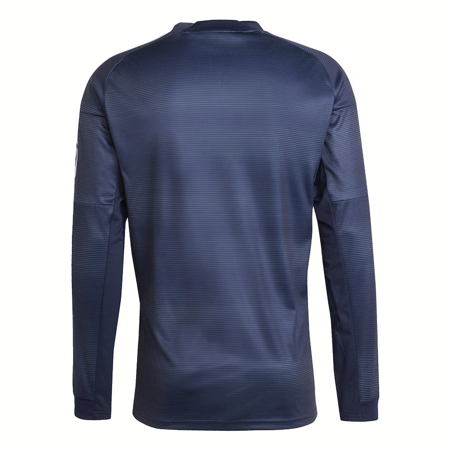 MAILLOT REAL MADRID MANCHES LONGUES EXTERIEUR HOMME BLEU 2025/2026