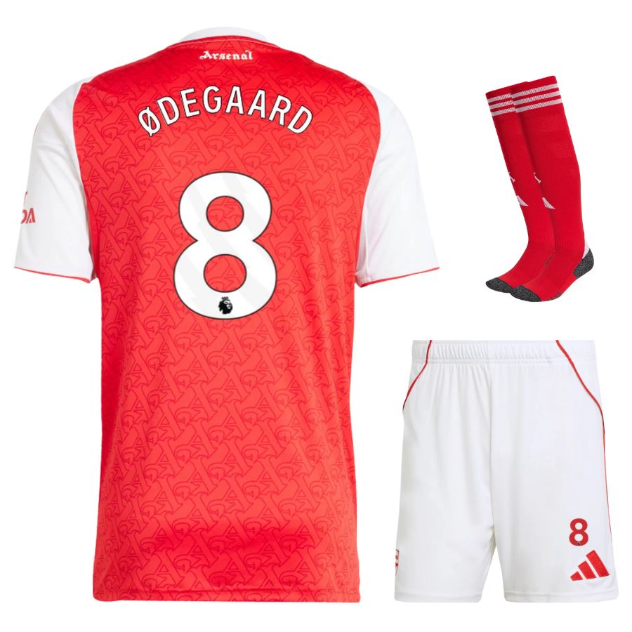 MAILLOT ARSENAL KIT ENFANT Odegaard DOMICILE ROUGE 2025/2026