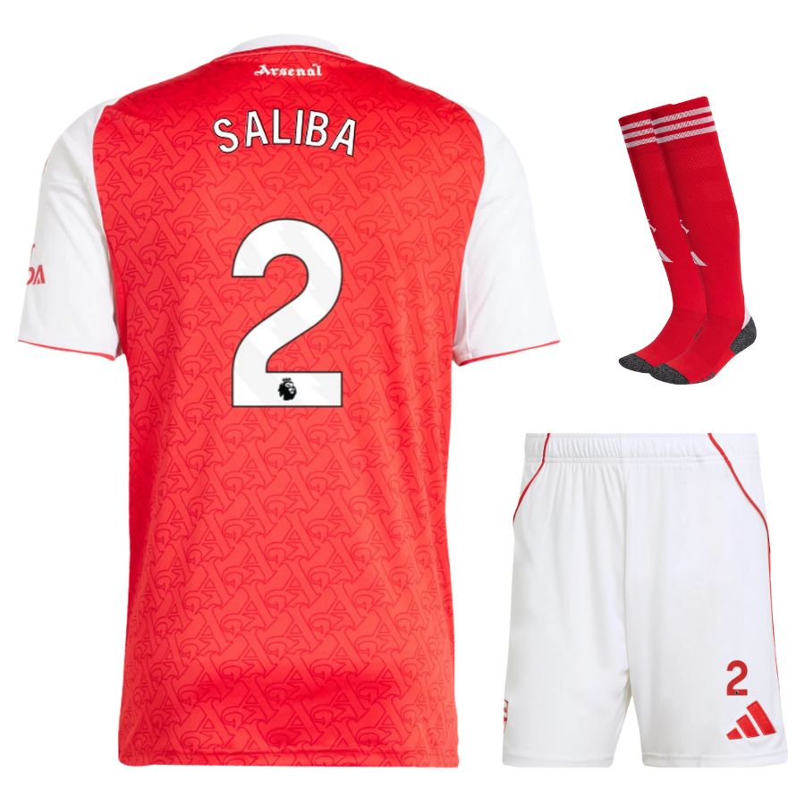 MAILLOT ARSENAL KIT ENFANT SALIBA DOMICILE ROUGE 2025/2026