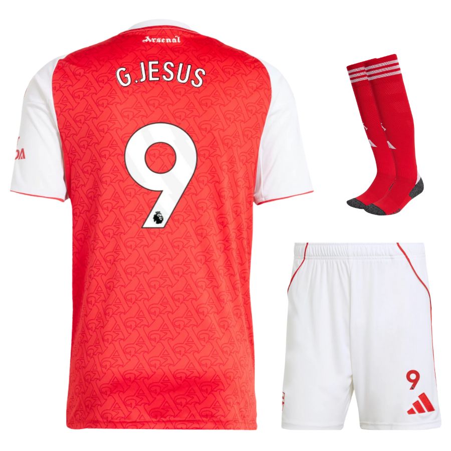 MAILLOT ARSENAL KIT ENFANT JESUS DOMICILE ROUGE 2025/2026