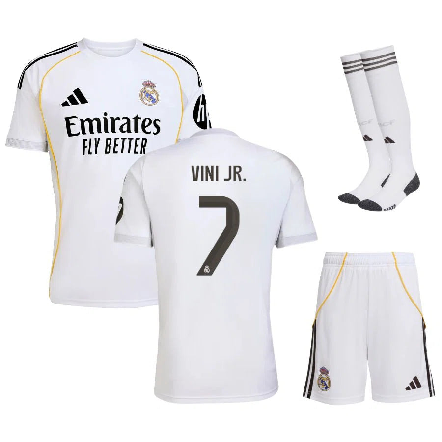 maillot real madrid kit enfant vini jr domicile 2025/2026