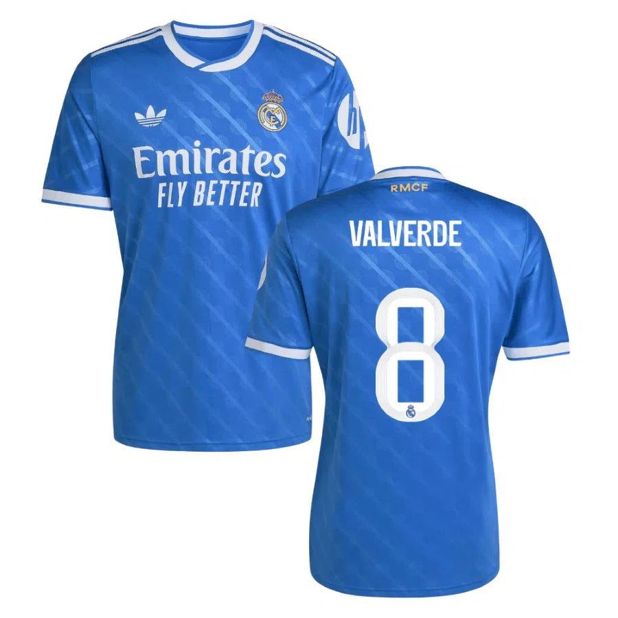 maillot real madrid valverde bleu thrid 2025/2026